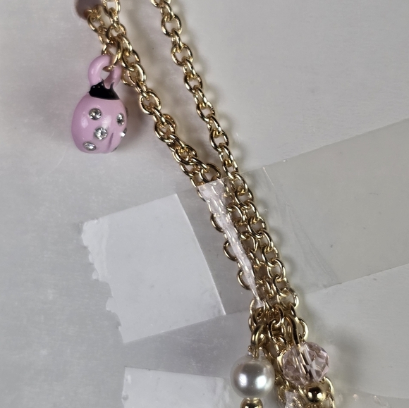 Betsey Johnson Layered Daisy Floral Crystal Pearl Necklace Set NWT - Picture 7 of 8